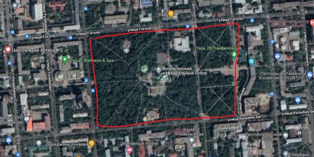 Парк федерации - карта