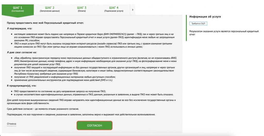 Шаг 5 в Egov. Инструкция: как узнать кредитную историю по ИИН онлайн