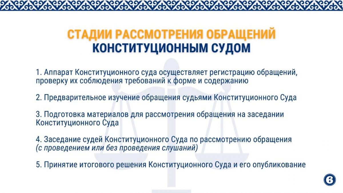 Стадии рассмотрения обращений Конституционным судом