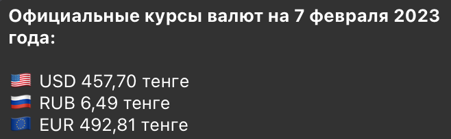 Национальный банк установил официальные курсы доллара и рубля на 7 февраля