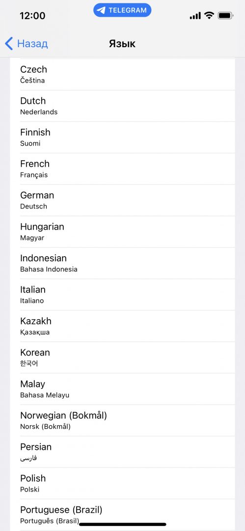 Казахский язык появился официально в Telegram