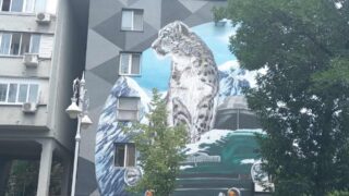 Знаменитый алматинский мурал со снежным барсом восстановлен