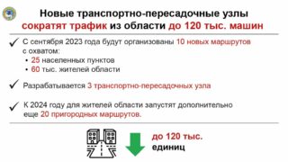 Новые транспортно-пересадочные узлы сократят трафик из области до 120 тыс. машин