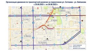 В Алматы продолжается средний ремонт транспортной развязки по улице Сатпаева