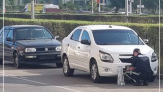 В Астане проводится рейд по нарушениям ПДД на остановке «Мечеть Хазрет Султан»