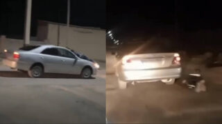 В Кызылорде полицейских полкилометра тащили на капоте автомобиля