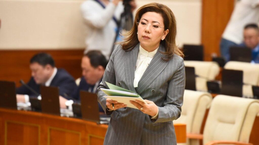 Глава АРРФР Мадина Абылкасымова выступает с речью