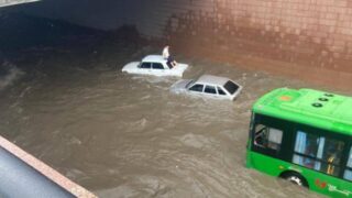 Ливень затопил Шымкент