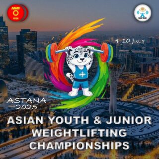 С 4 по 10 июля 2025 года в Астане пройдёт Чемпионат Азии по тяжёлой атлетике среди юношей и юниоров