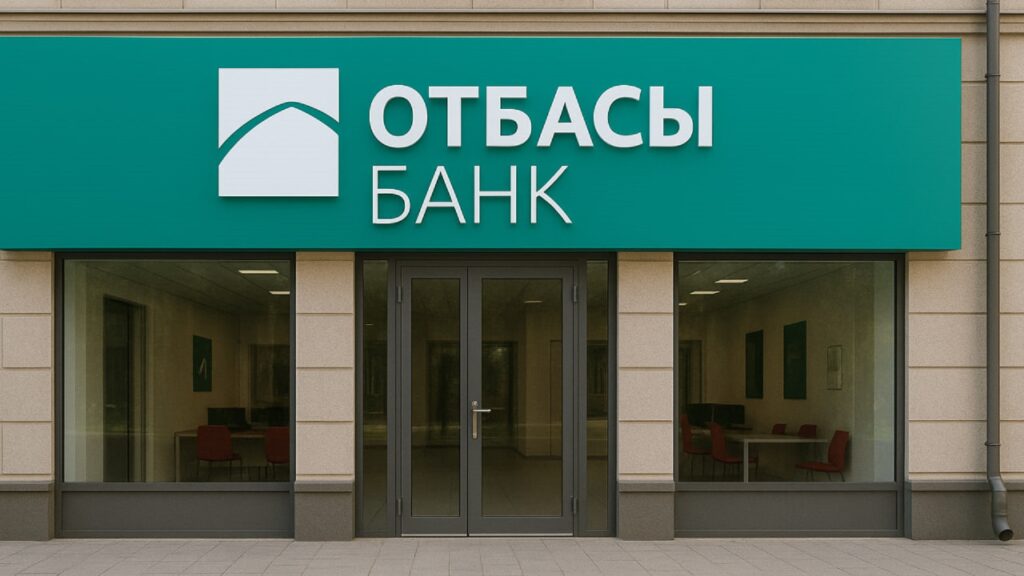Отделение Отбасы банка с вывеской