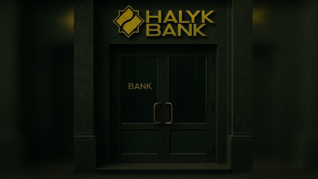 Отделение Halyk Bank в темных тонах