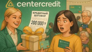 Жалобы казахстанцев: Банк ЦентрКредит навязывает кредиты под видом подарков