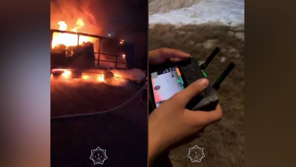 Коллаж: скриншоты из видео МЧС Казахстана