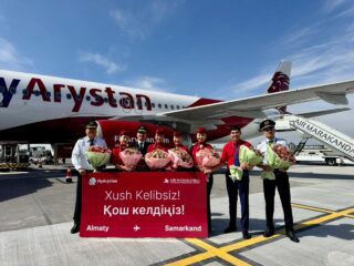 FlyArystan выполнил первый рейс по возобновленному маршруту Алматы – Самарканд