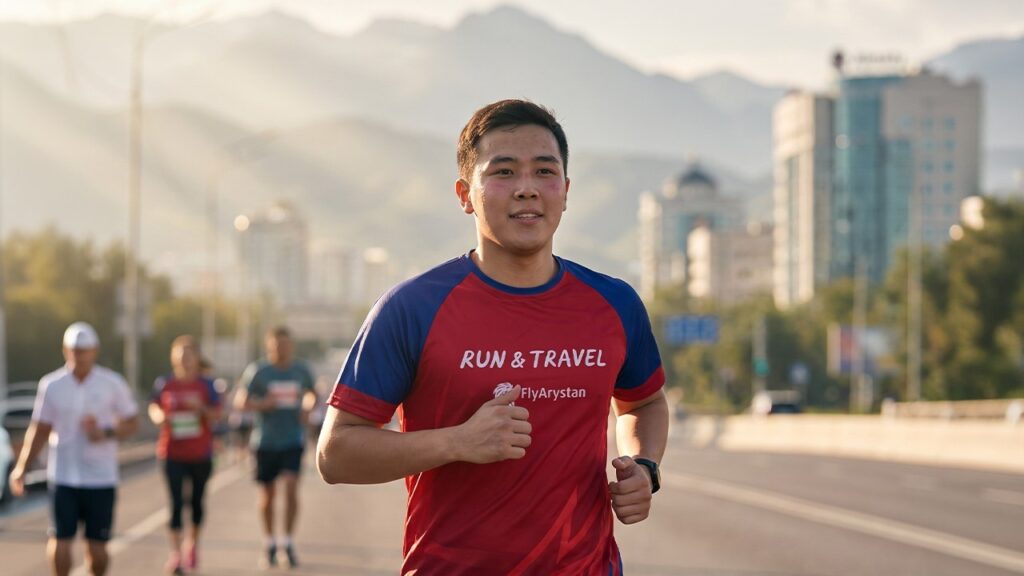 Иллюстрация — FlyArystan продолжает партнерство с Almaty Marathon и предоставляет участникам скидку 30% на перелеты