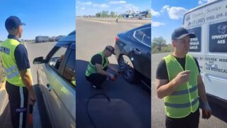 Водителям бесплатно проверили шины на трассе в Карагандинской области
