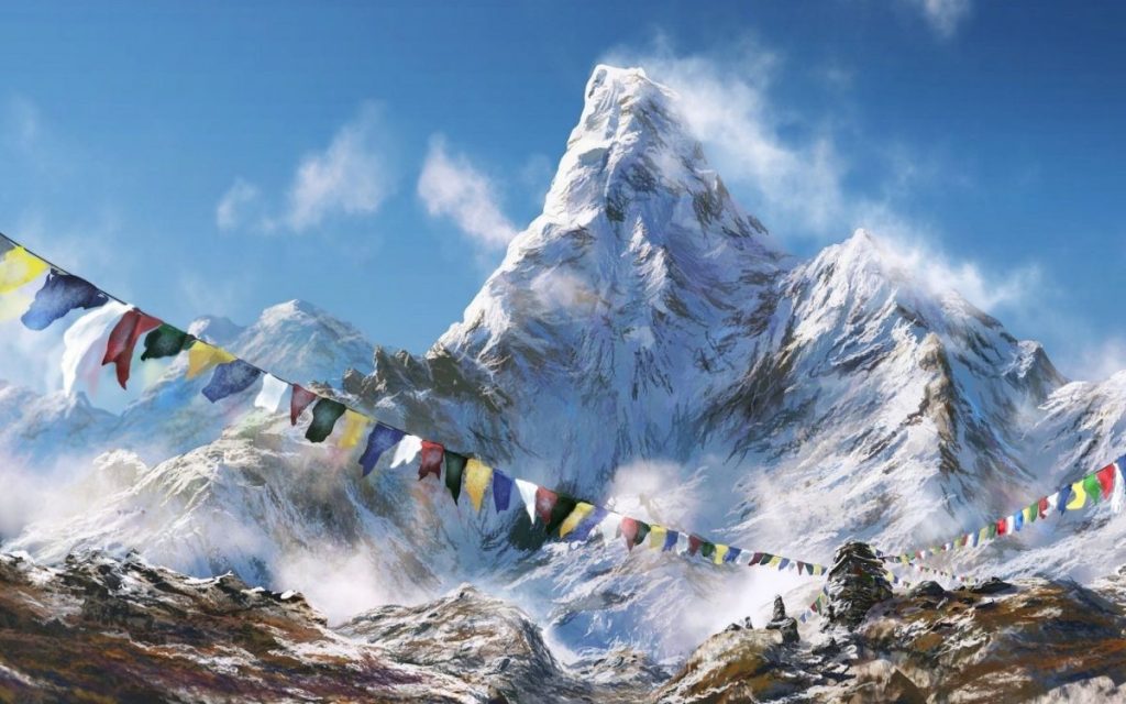 В Гималаях самый высокий горный хребет в мире.