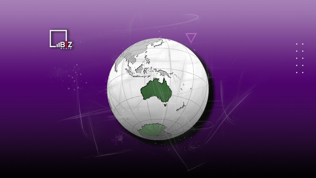 Австралия на глобусе земли: