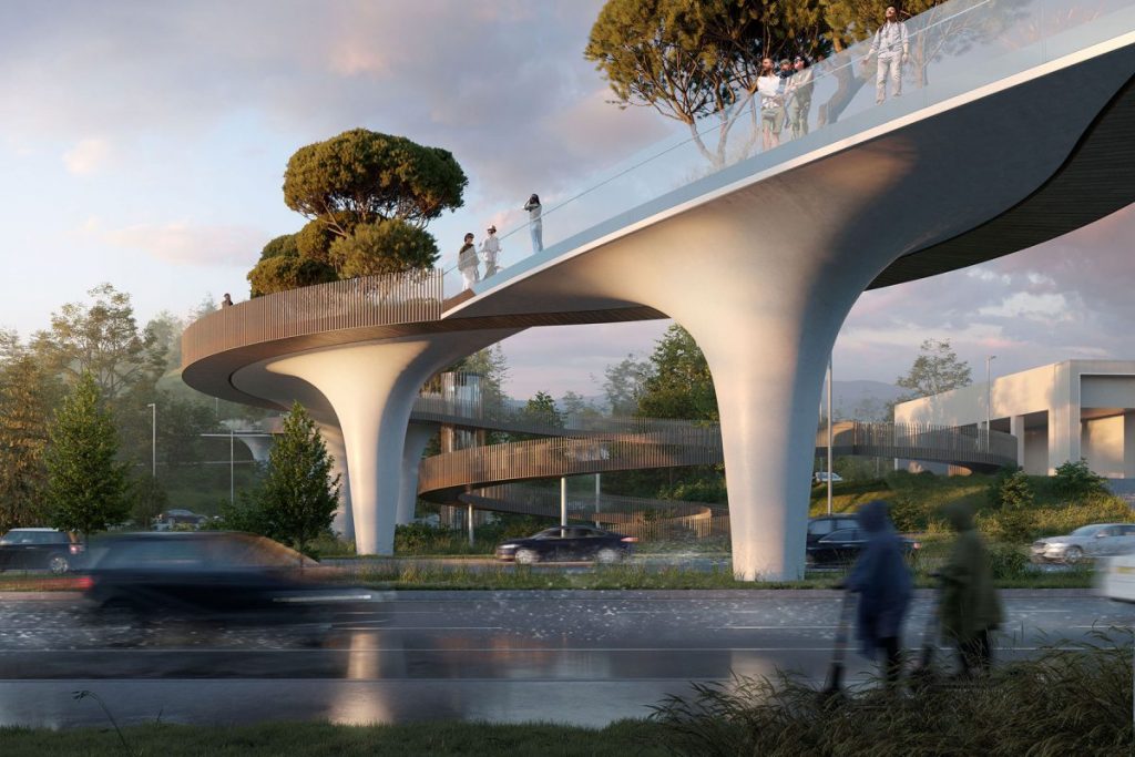 Каким будет пешеходный мост над Аль-Фараби в Алматы - Bizmedia.kz