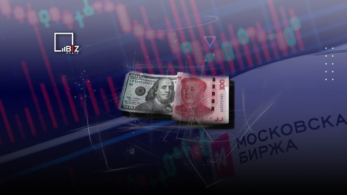 Юань на Мосбирже набирает популярность, отодвигая доллар и евро