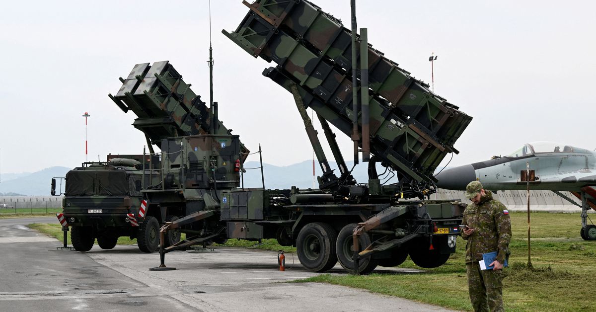 Patriot missile defence system is seen at Sliac Airport, near Zvolen