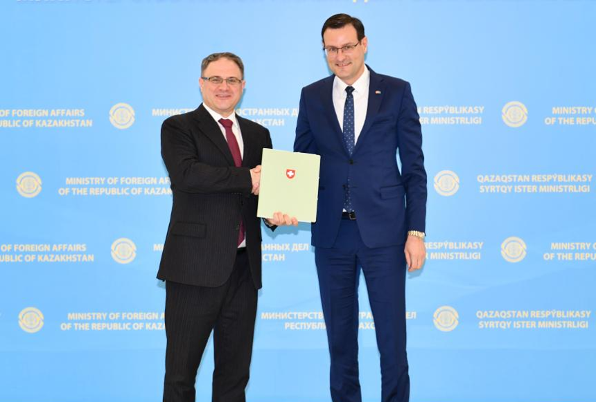 2 intergovernmental agreements btw Kazakhstan and Switzerland enter into force
