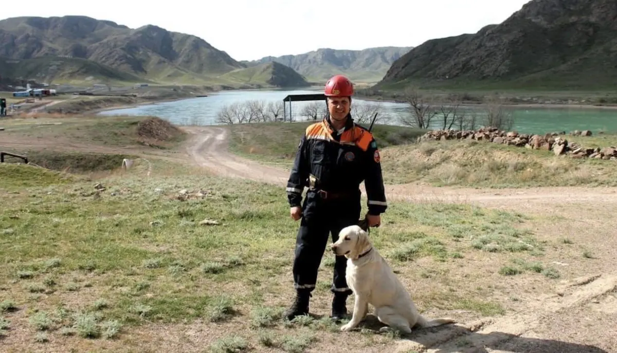 Казахстанские поисковые собаки помогают найти выживших после землетрясения в Турции
