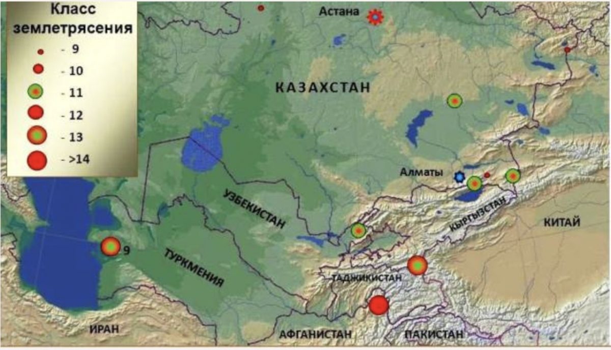 карта границ казахстана с россией