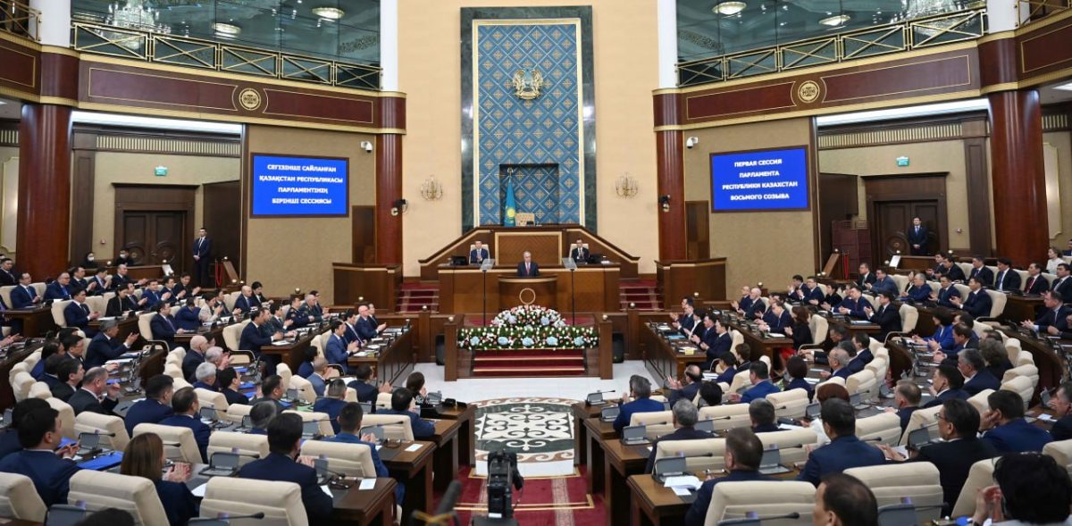 Токаев на выступлении перед парламентом.