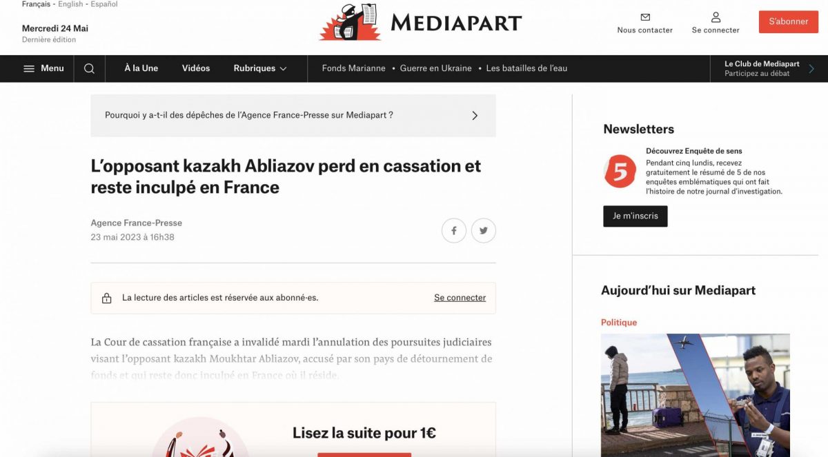 Французский Кассационный суд решил возобновить рассмотрение дела Аблязова